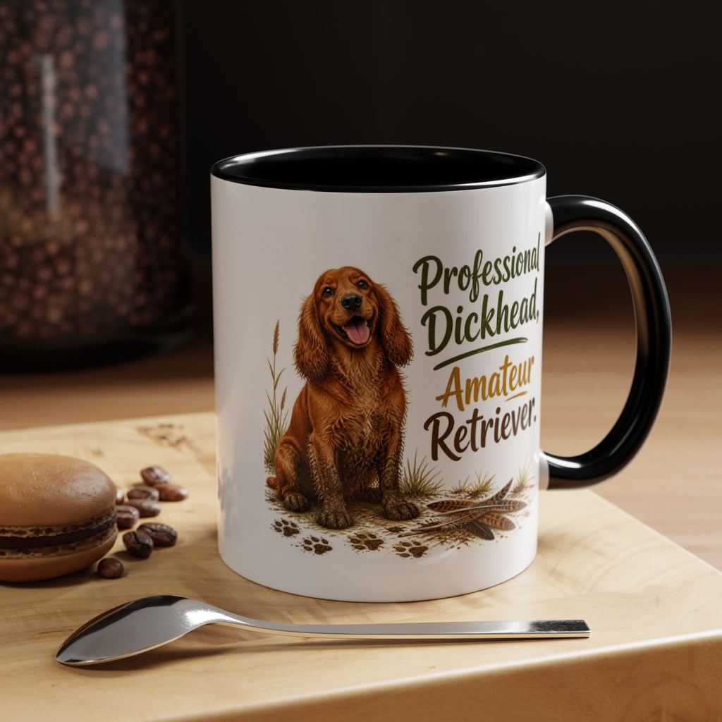 Funny Red Cocker Spaniel Mug - Professional Dickhead, Amateur Retriever, Working Gun Dog Gift, Pheasant Shooting Mug, 11oz