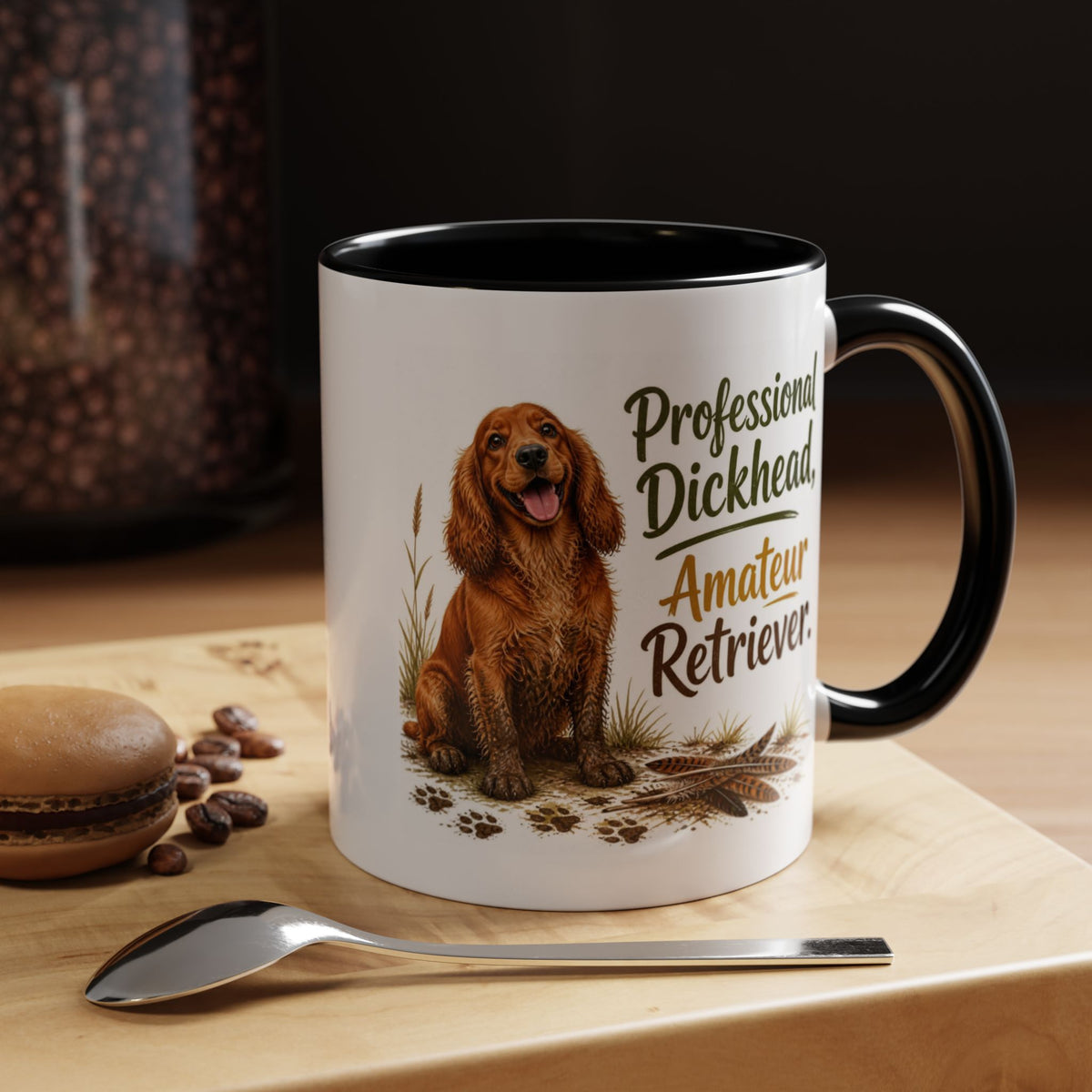 Funny Red Cocker Spaniel Mug - Professional Dickhead, Amateur Retriever, Working Gun Dog Gift, Pheasant Shooting Mug, 11oz