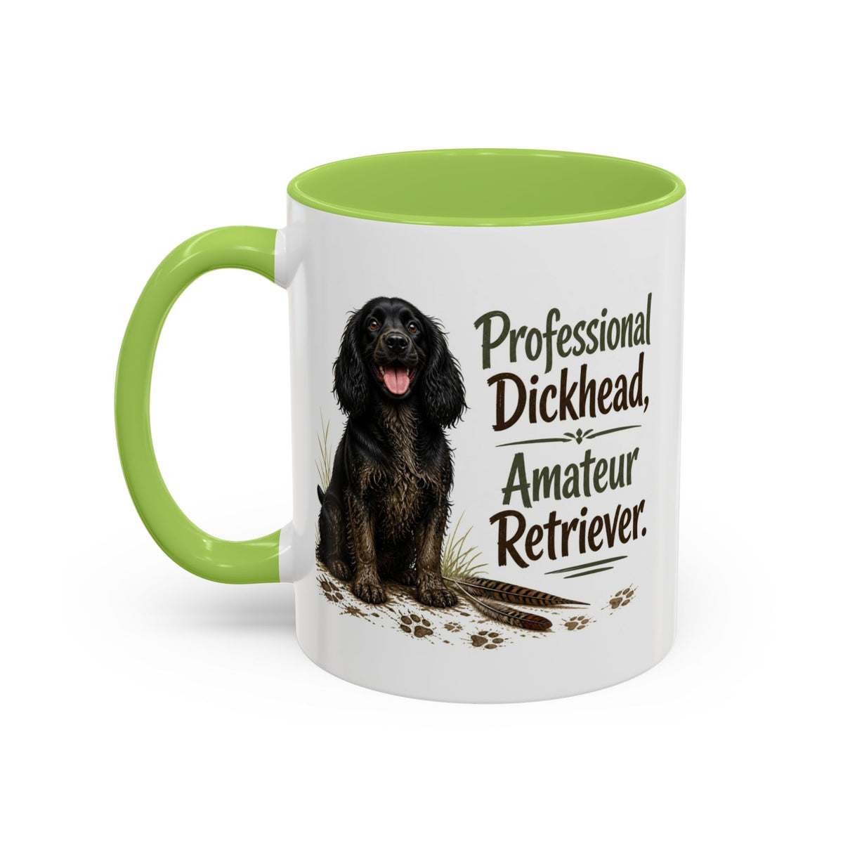Funny Black Cocker Spaniel Mug - Professional Dickhead, Amateur Retriever, Working Gun Dog Gift, Pheasant Shooting Mug, 11oz