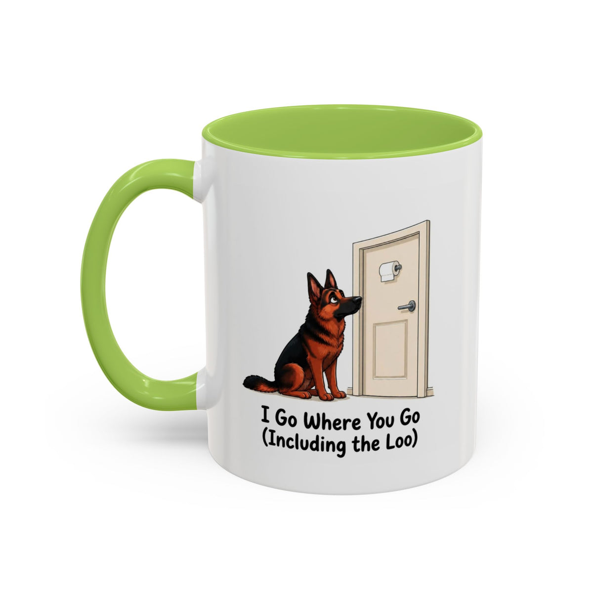 I Go Where You Go Mug - German Shepherd - Black & Red