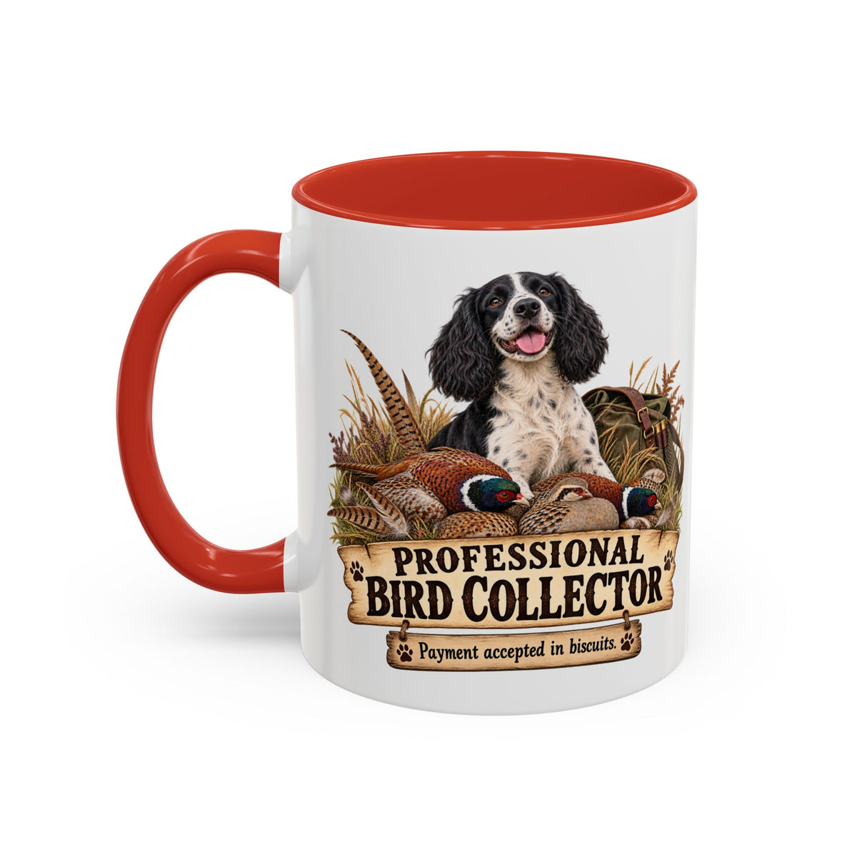 Funny Black and White Springer Spaniel Mug - Professional Bird Collector, Gundog Owner Gift, Shooting Dog Lover Coffee Mug, 11oz