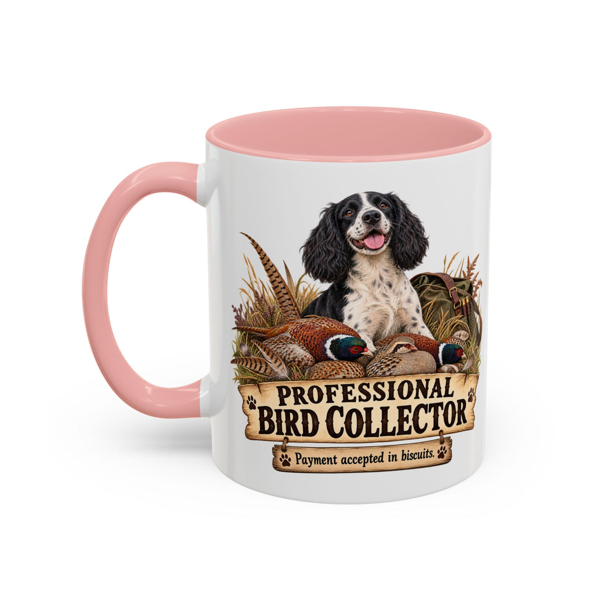Funny Black and White Springer Spaniel Mug - Professional Bird Collector, Gundog Owner Gift, Shooting Dog Lover Coffee Mug, 11oz