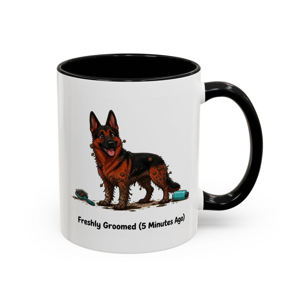Freshly Groomed Mug - German Shepherd - Black & Red