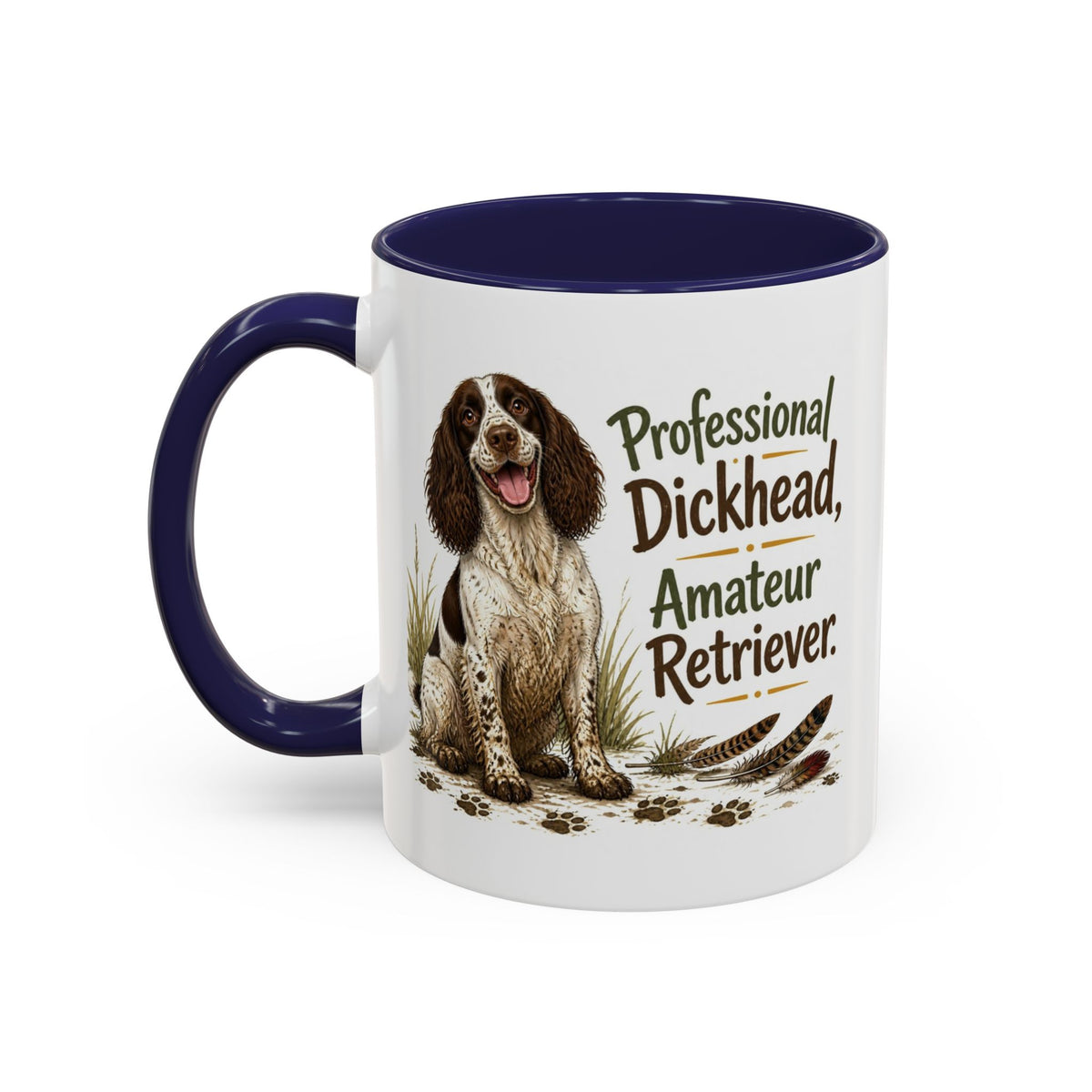 Funny Liver and White Springer Spaniel Mug - Professional Dickhead, Amateur Retriever, Working Gun Dog Gift, Pheasant Shooting Mug, 11oz