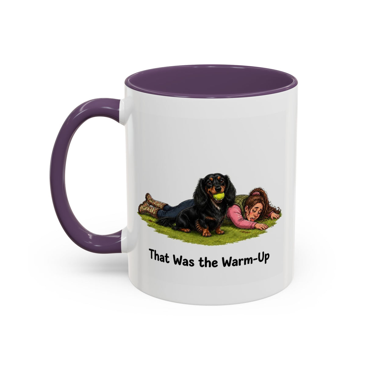Warm-Up Mug - Mini Long Haired Dachshund - Black & Tan - Woman