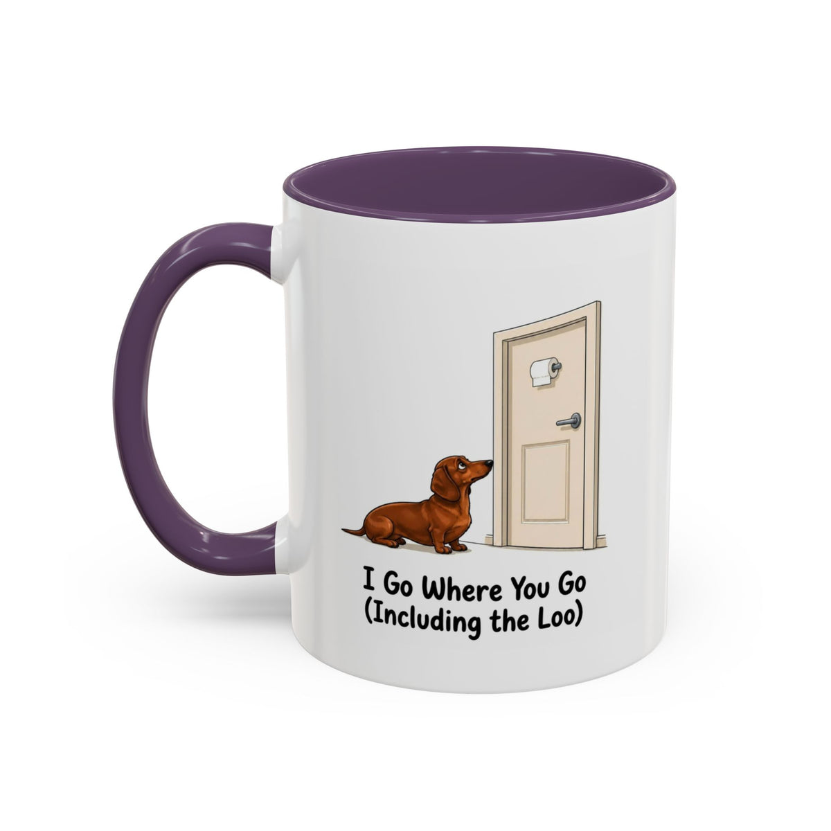 I Go Where You Go Mug - Mini Smooth Dachshund - Red