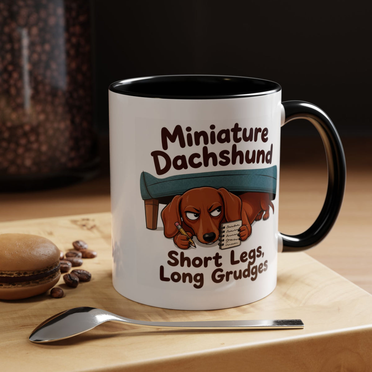 Short Legs Long Grudges Mug - Dachshund - Red