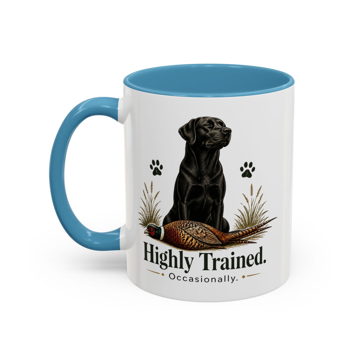 Funny Black Labrador Mug - Highly Trained Occasionally, Gundog Owner Gift, Shooting Dog Lover Coffee Mug, 11oz