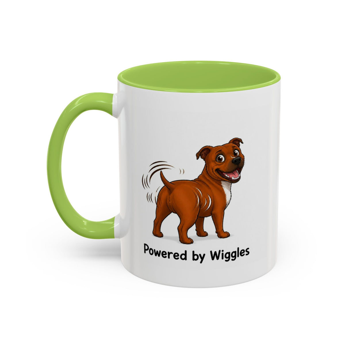 Powered by Wiggles Mug - Staffordshire Bull Terrier - Red