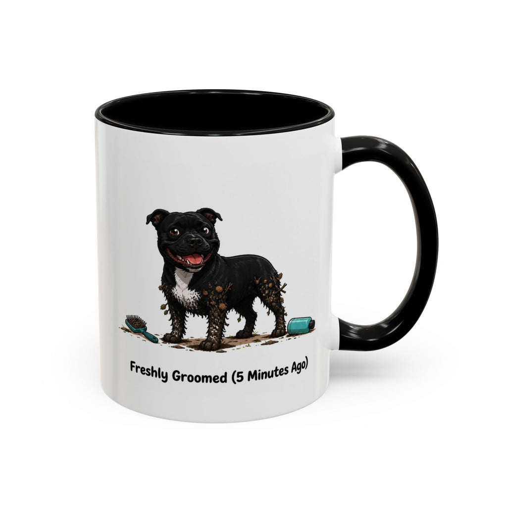 Freshly Groomed Mug - Staffordshire Bull Terrier - Black