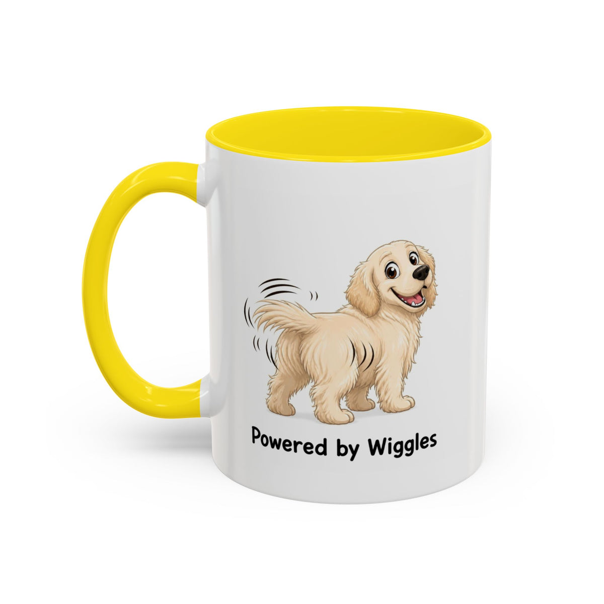 Powered by Wiggles Mug - Golden Retriever - Cream