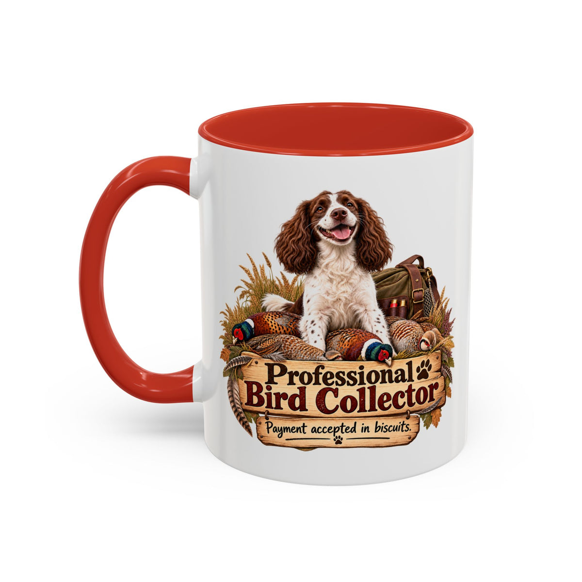 Funny Liver and White Springer Spaniel Mug - Professional Bird Collector, Gundog Owner Gift, Shooting Dog Lover Coffee Mug, 11oz
