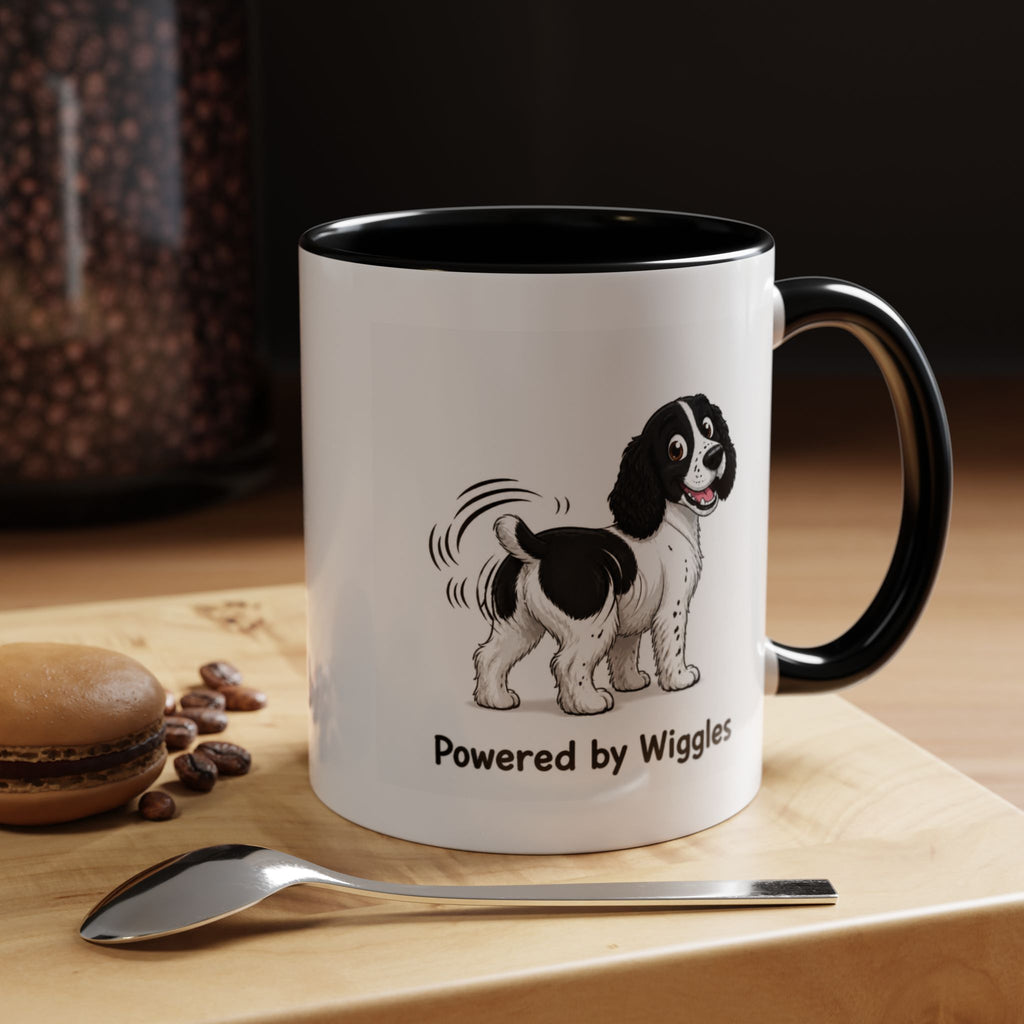 Powered by Wiggles Mug - Springer Spaniel - Black & White