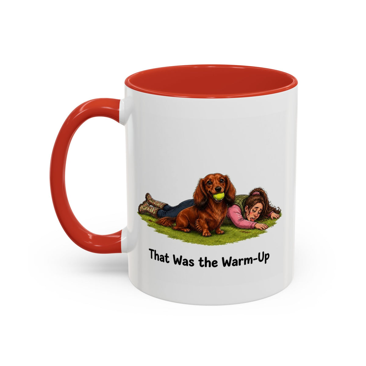 Warm-Up Mug - Mini Long Haired Dachshund - Red - Woman