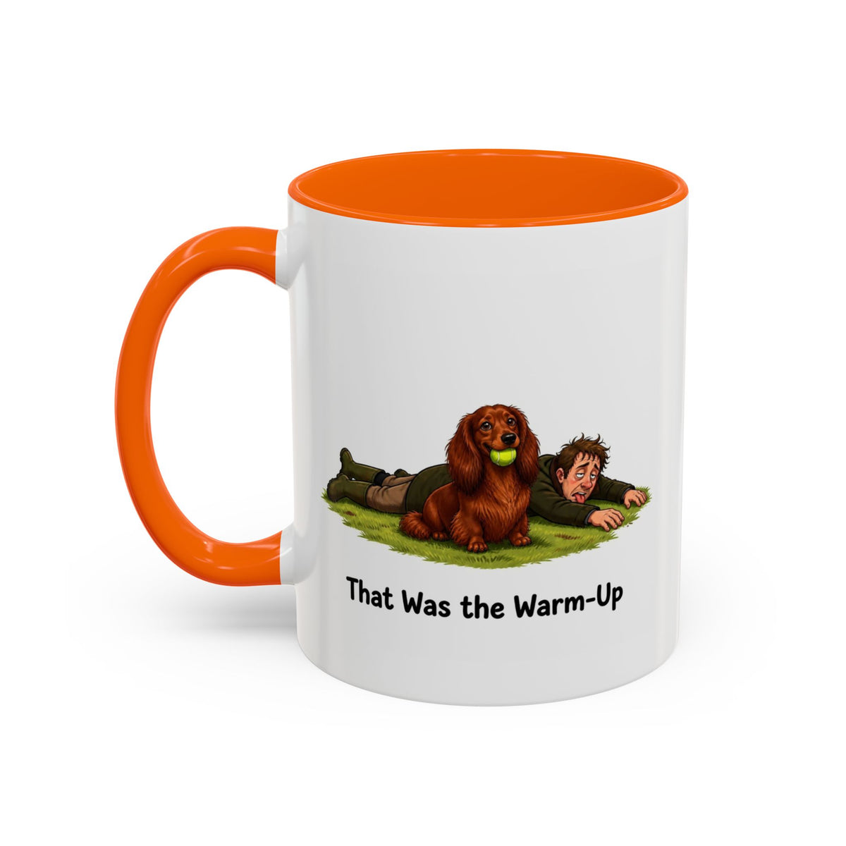 Warm-Up Mug - Mini Long Haired Dachshund - Red - Man