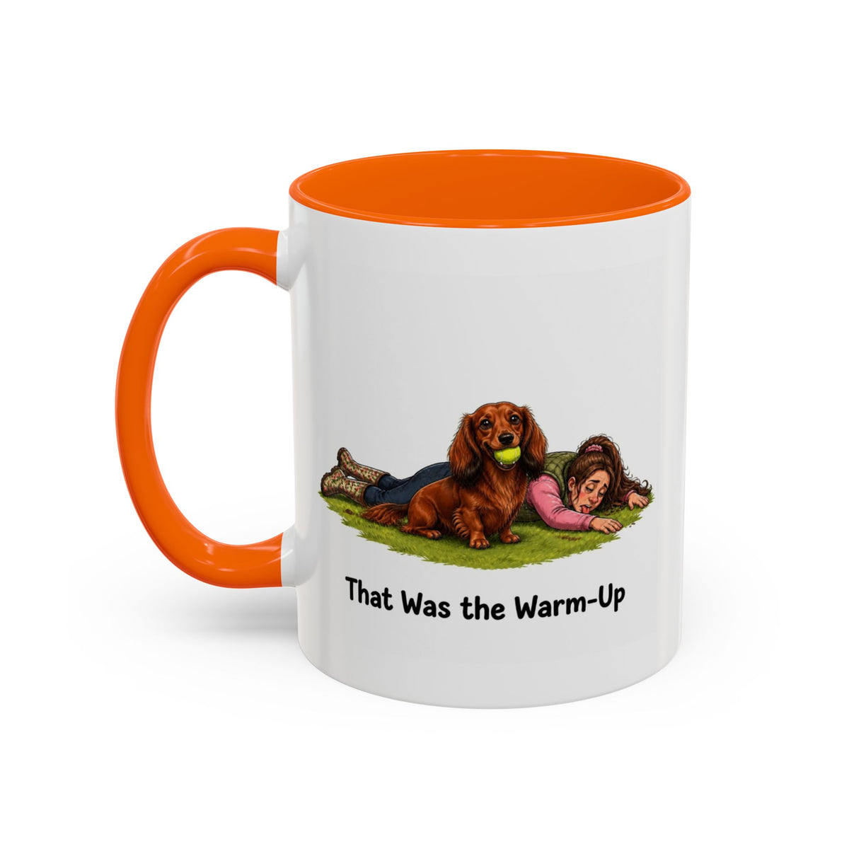 Warm-Up Mug - Mini Long Haired Dachshund - Red - Woman