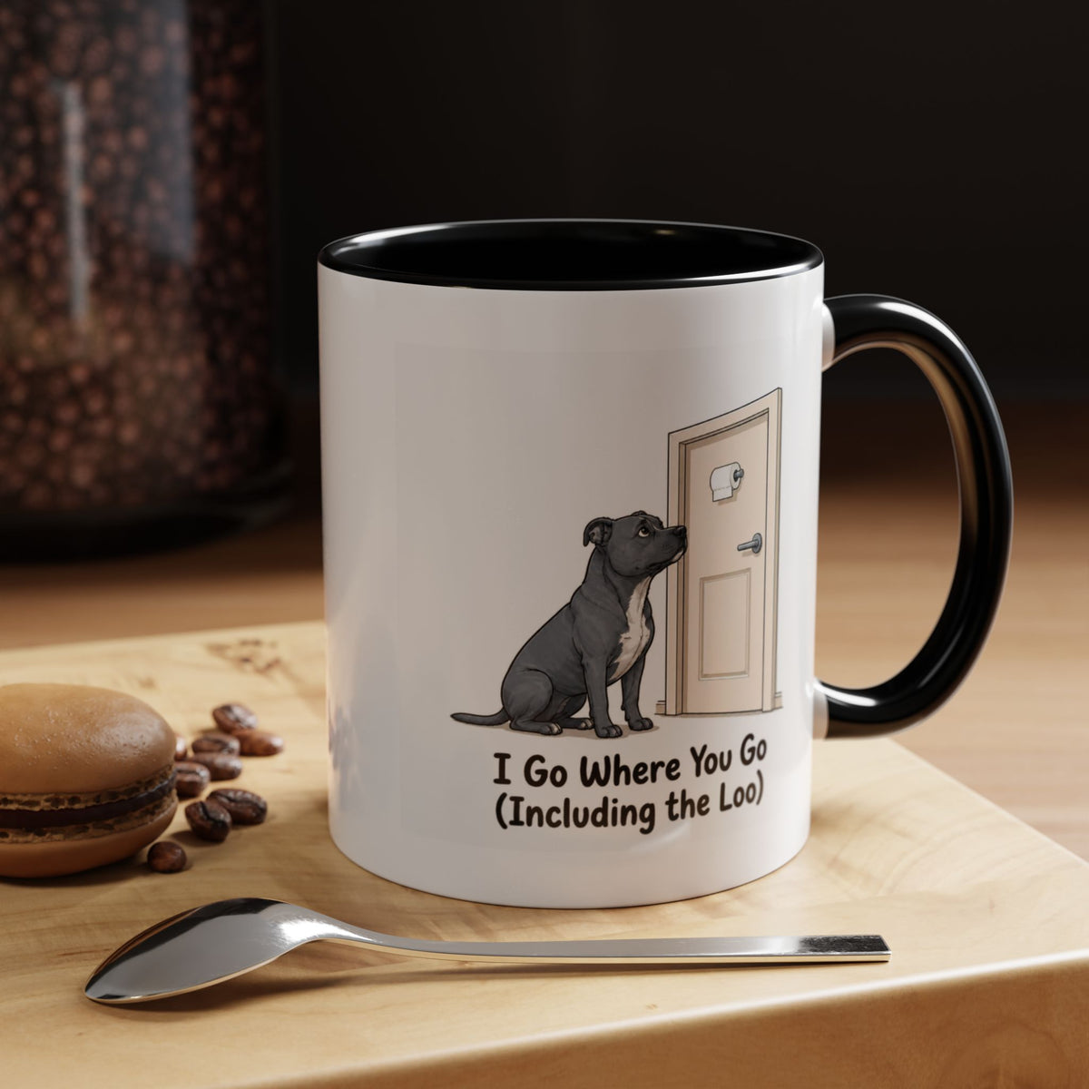 I Go Where You Go Mug - Staffordshire Bull Terrier - Blue