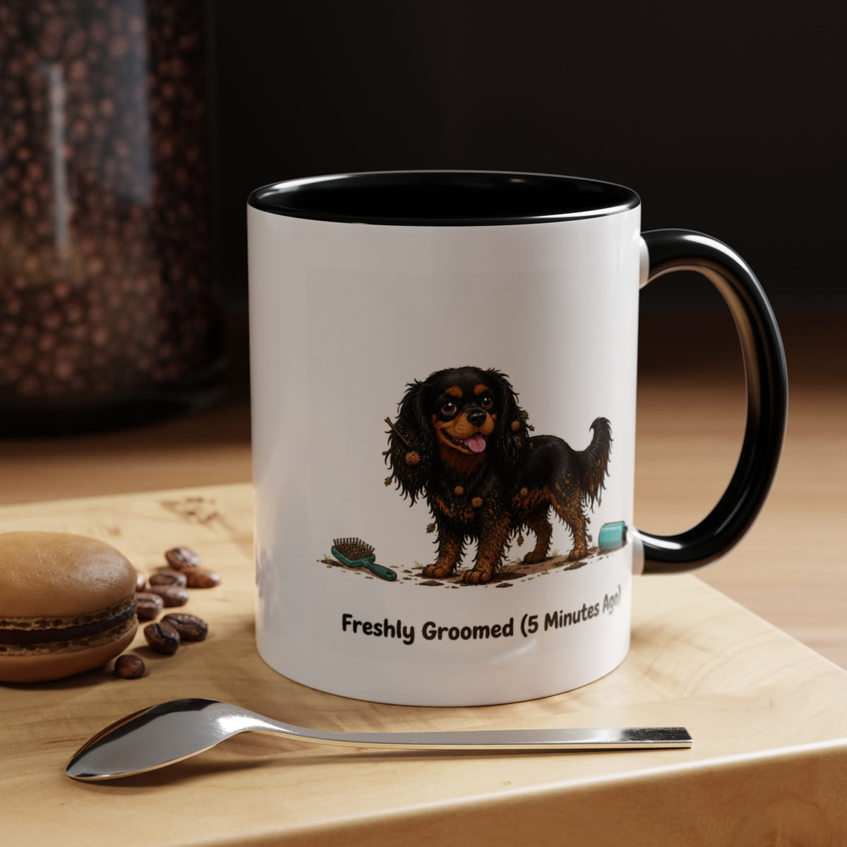 Freshly Groomed Mug - Cavalier King Charles Spaniel - Black & Tan