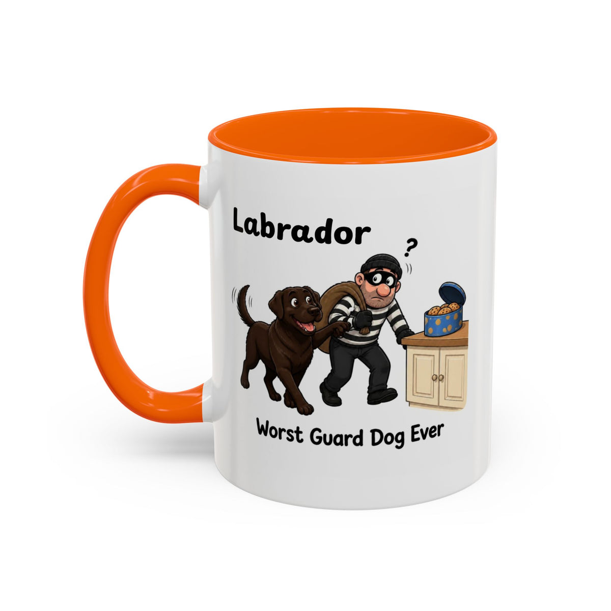 Personalised Chocolate Labrador Mug - Worst Guard Dog Ever - Custom Dog Name, Funny Lab Gift, 11oz