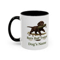 Personalised Chocolate Labrador Puppy Mug - Born Half Trained - Custom Dog Name, Training Dummy Gun Dog Gift, 11oz