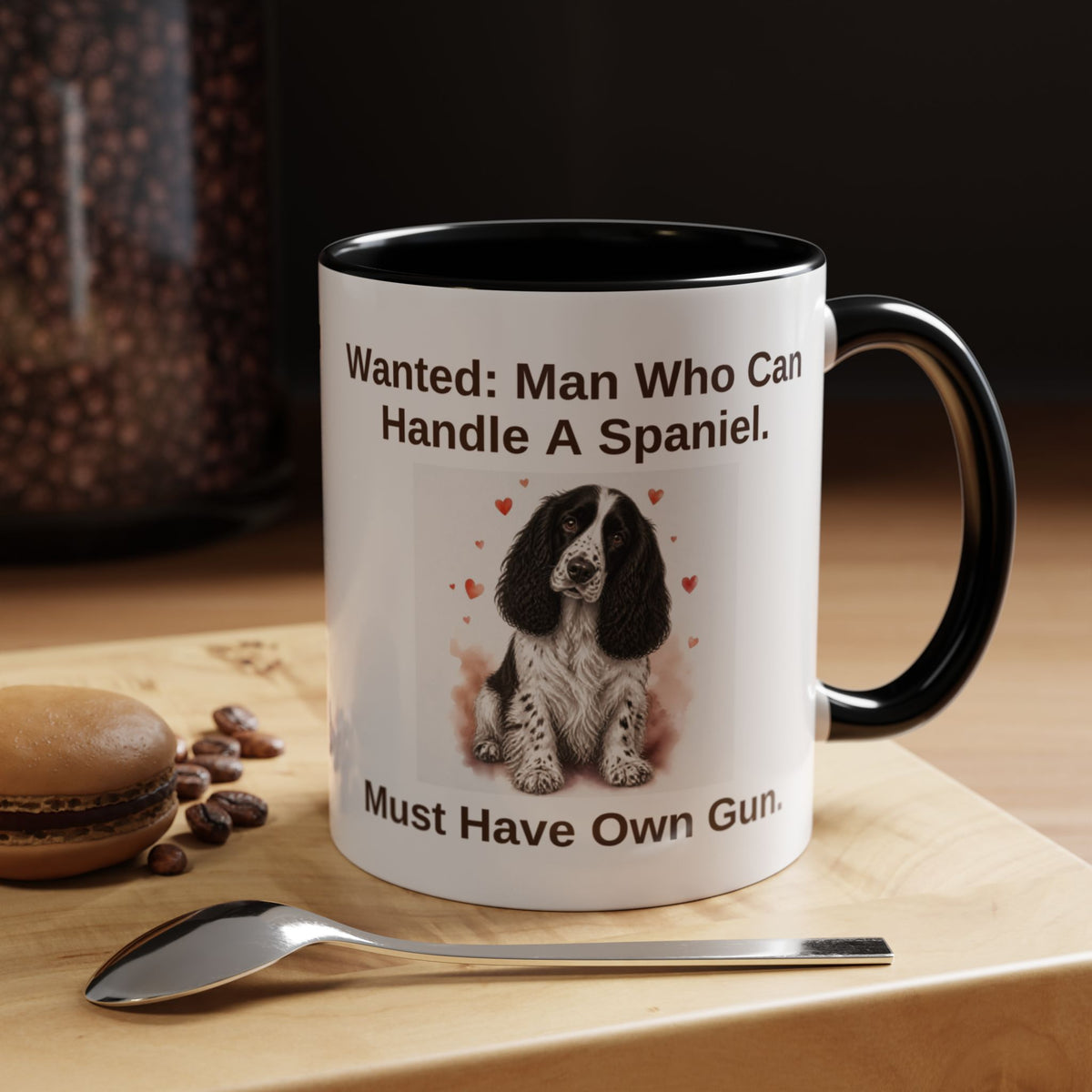 Wanted Mug - Springer Spaniel - Black & White - Man