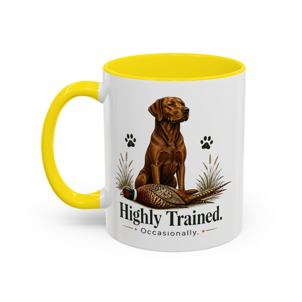 Funny Fox Red Labrador Mug - Highly Trained Occasionally, Gundog Owner Gift, Shooting Dog Lover Coffee Mug, 11oz