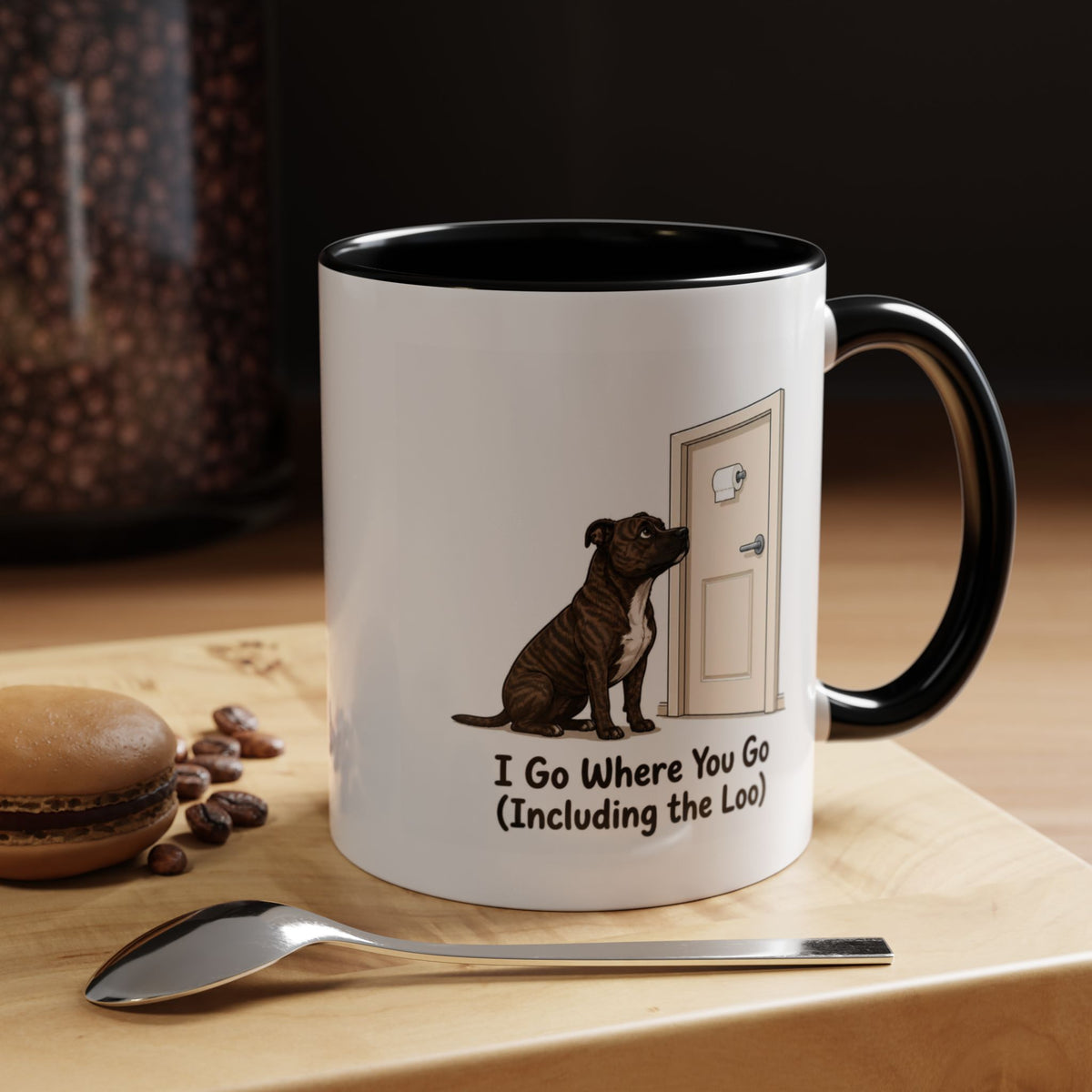 I Go Where You Go Mug - Staffordshire Bull Terrier - Brindle