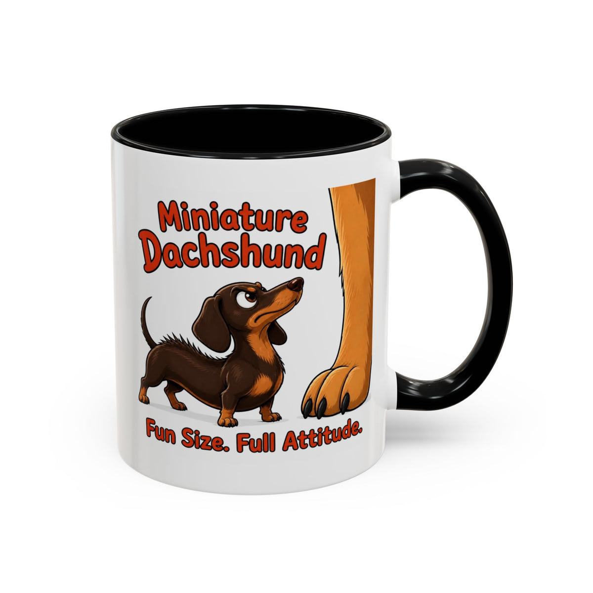 Fun Size Full Attitude Mug - Dachshund - Chocolate & Tan