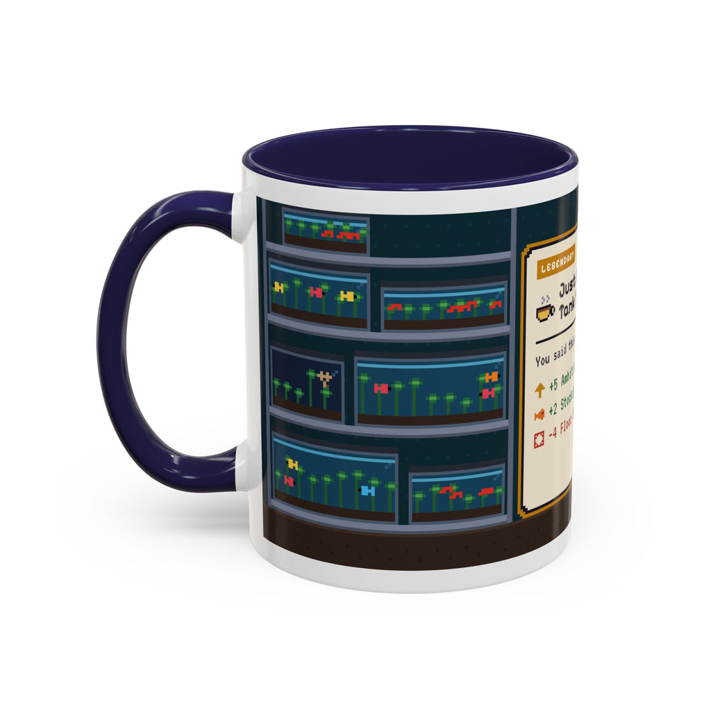 Just One More Tank Tea pixel art fishkeeper mug, 11oz ceramic – view 11