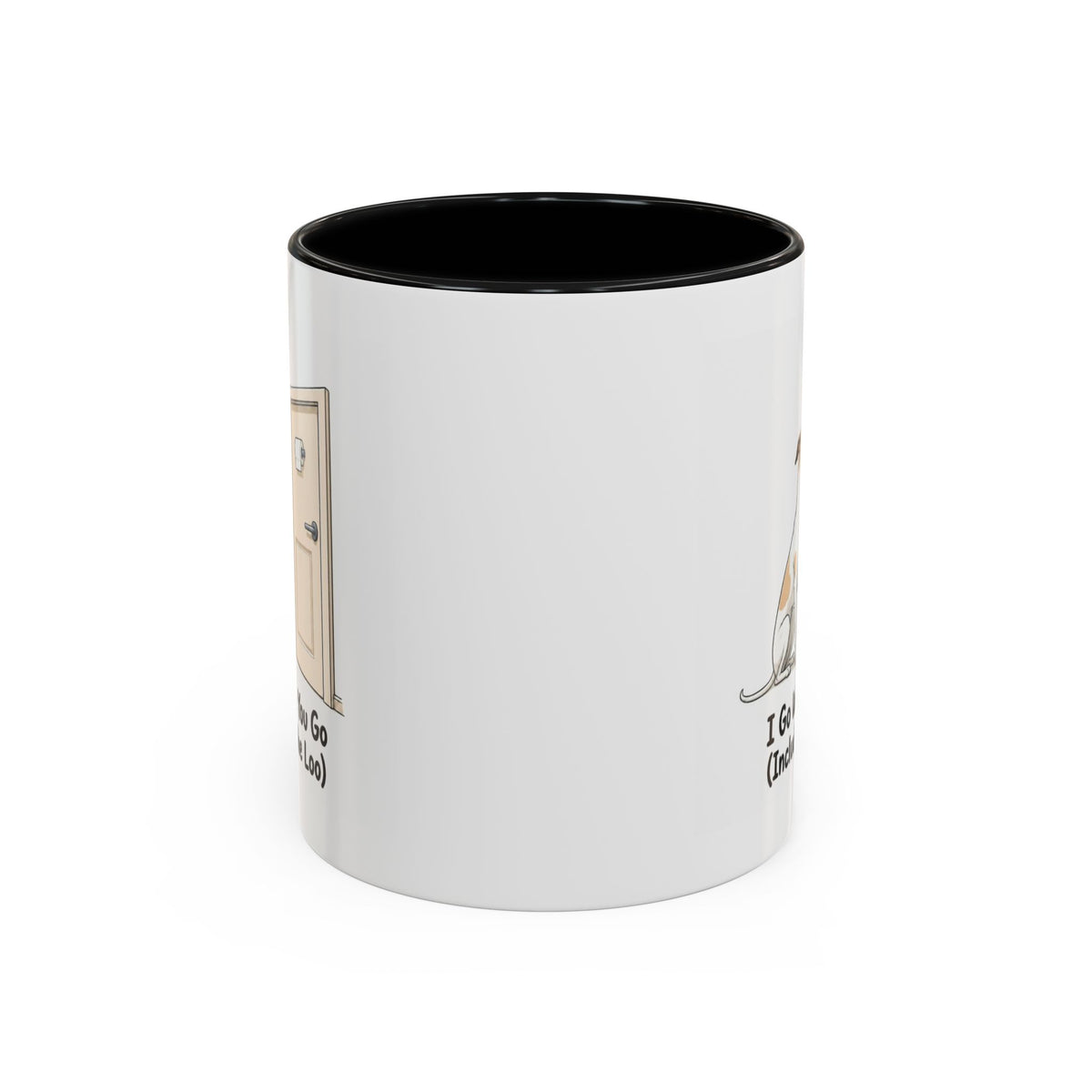 I Go Where You Go Mug - Whippet - White & Parti