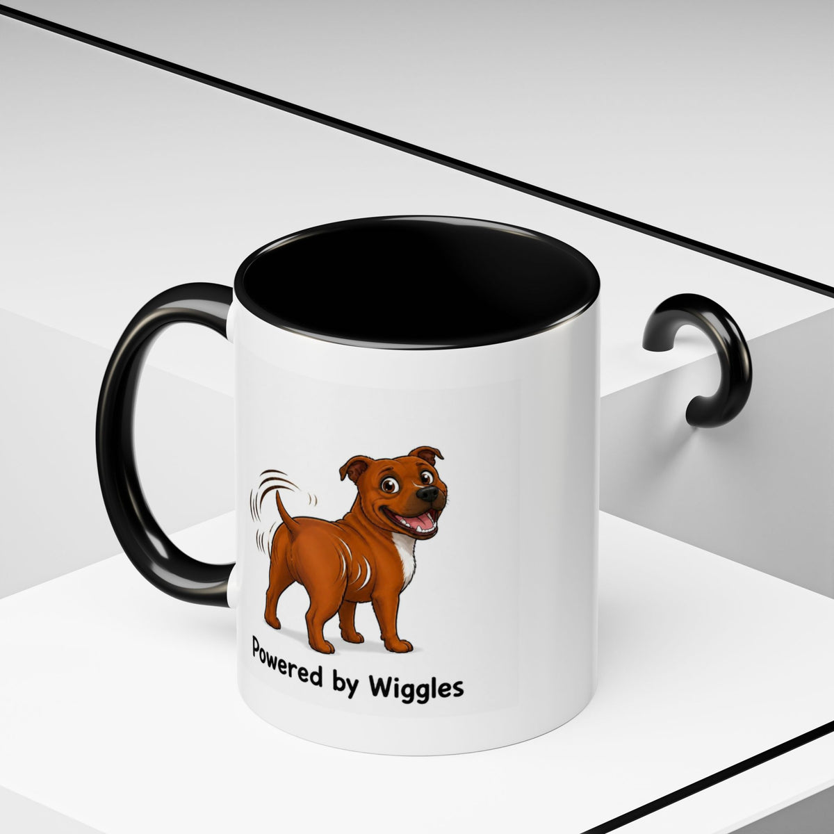 Powered by Wiggles Mug - Staffordshire Bull Terrier - Red
