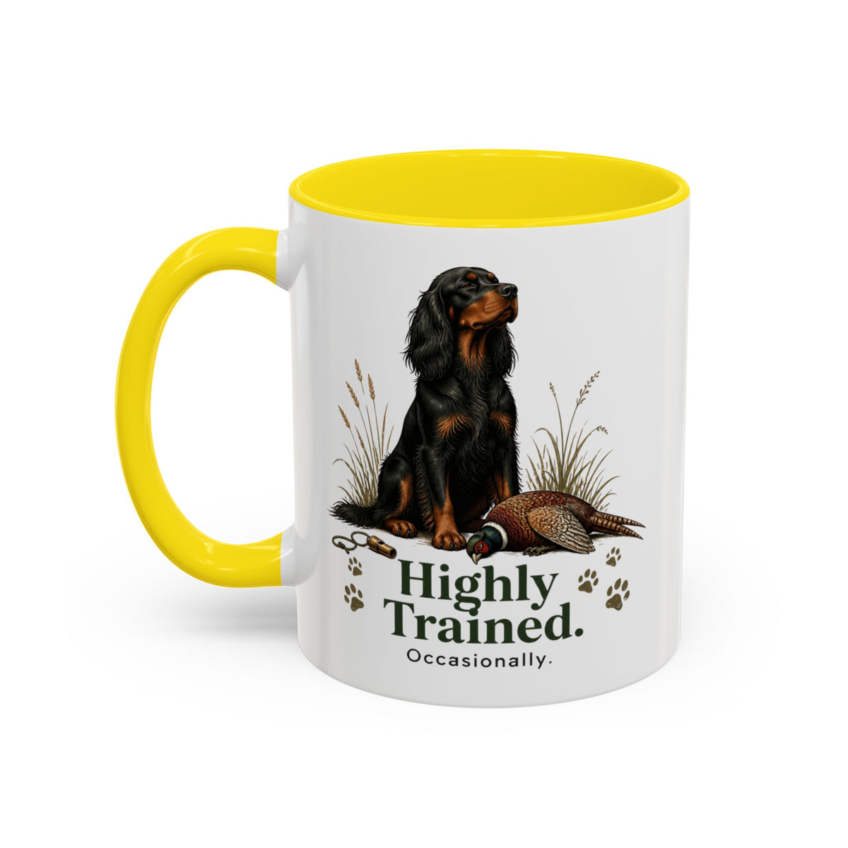 Funny Gordon Setter Mug - Highly Trained Occasionally, Gundog Owner Gift, Shooting Dog Lover Coffee Mug, 11oz