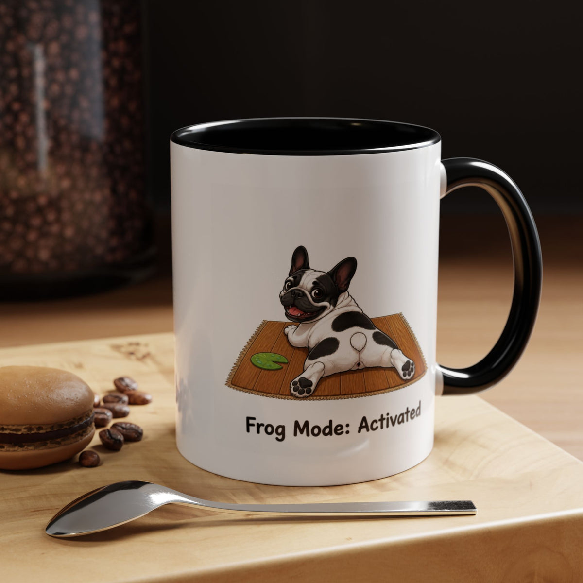 Frog Mode Mug - French Bulldog - Pied