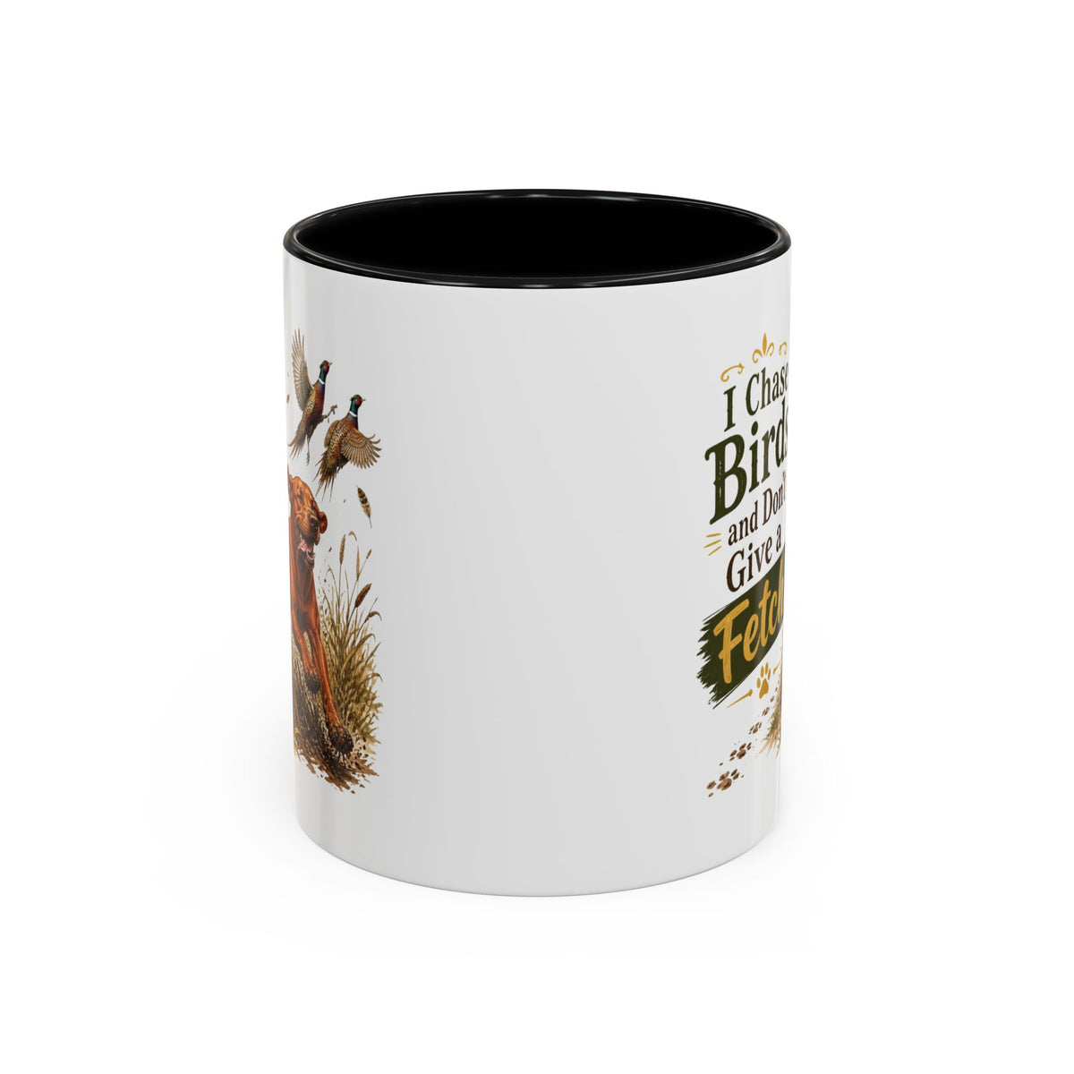 Funny Fox Red Labrador Mug - I Chase Birds and Don't Give a Fetch, Working Gun Dog Gift, Pheasant Shooting Mug, 11oz