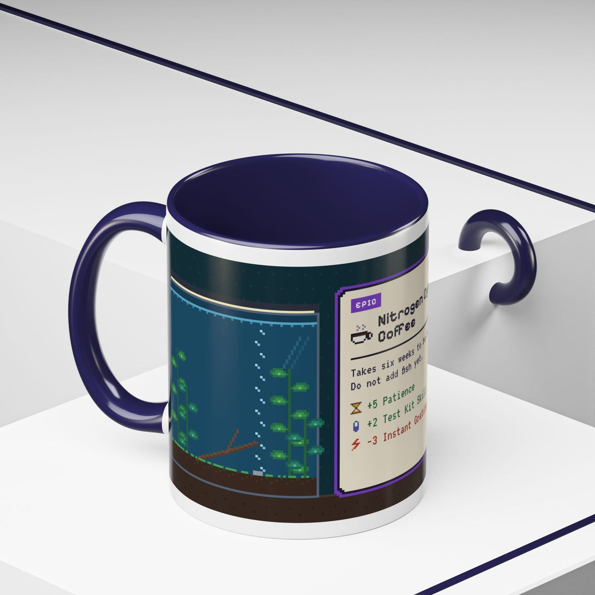 Nitrogen Cycle Coffee pixel art aquarium mug, 11oz ceramic – view 14