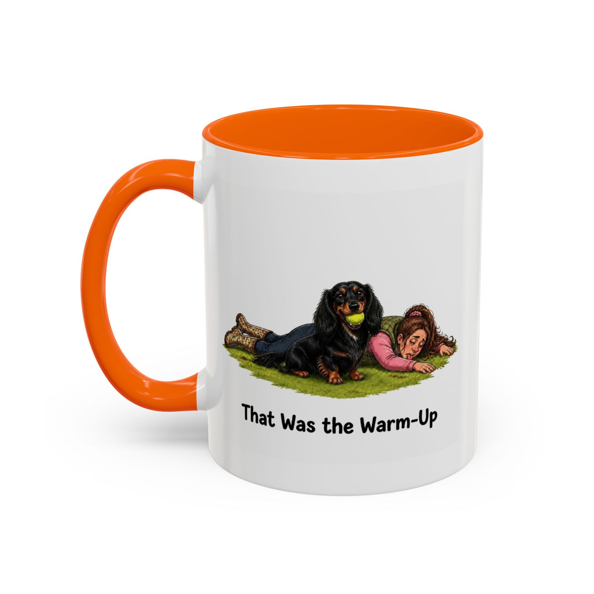 Warm-Up Mug - Mini Long Haired Dachshund - Black & Tan - Woman