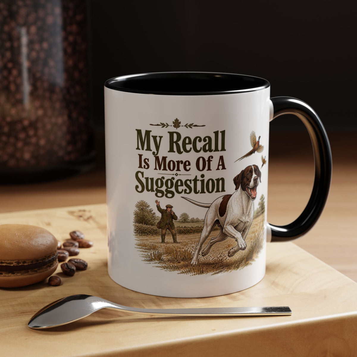 Funny English Pointer Mug - My Recall Is More Of A Suggestion, Working Gun Dog Gift, Pheasant Shooting Mug, 11oz