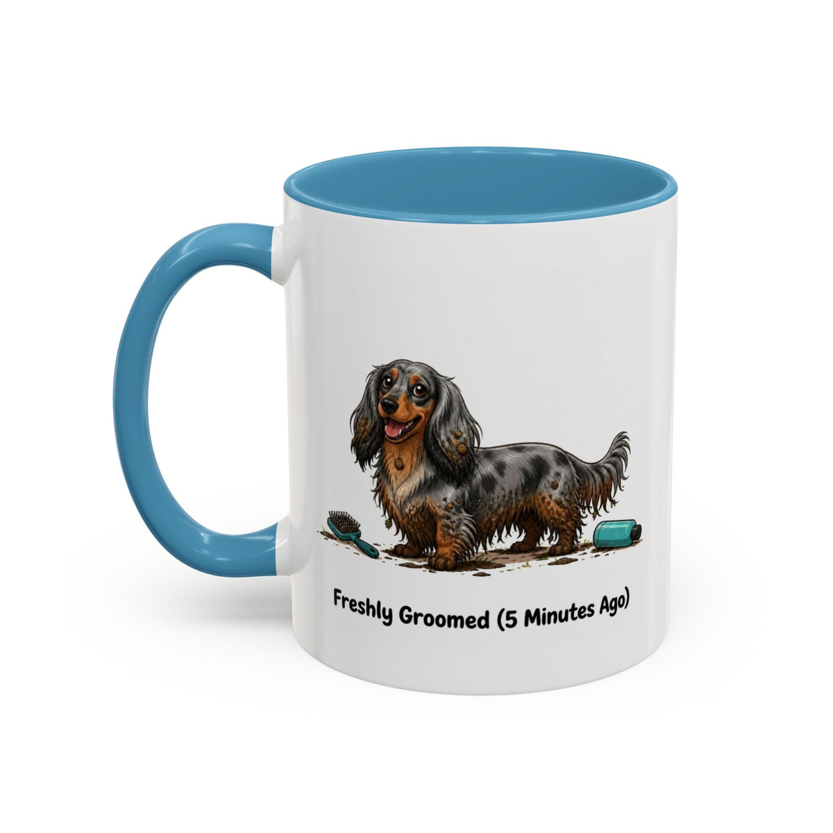 Freshly Groomed Mug - Mini Long Haired Dachshund - Dapple