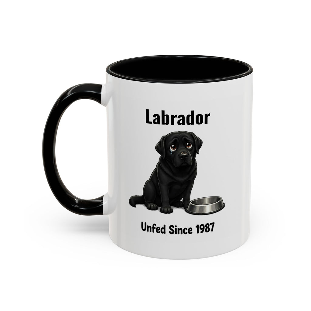 Personalised Black Labrador Mug - Unfed Since 1987 - Custom Dog Name, Funny Greedy Lab Gift, 11oz