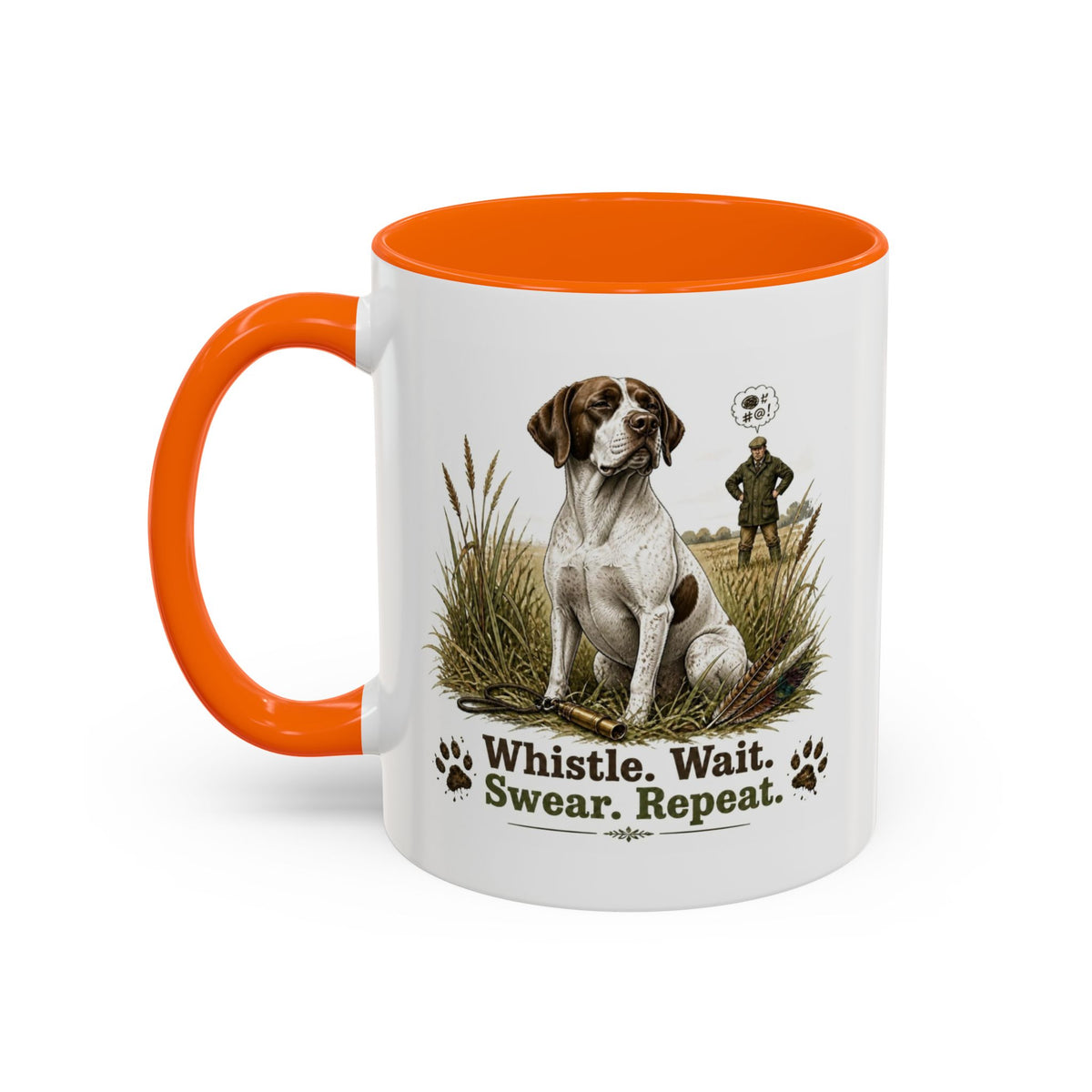 Funny English Pointer Mug - Whistle. Wait. Swear. Repeat. Working Gun Dog Gift, Dog Training Mug, 11oz