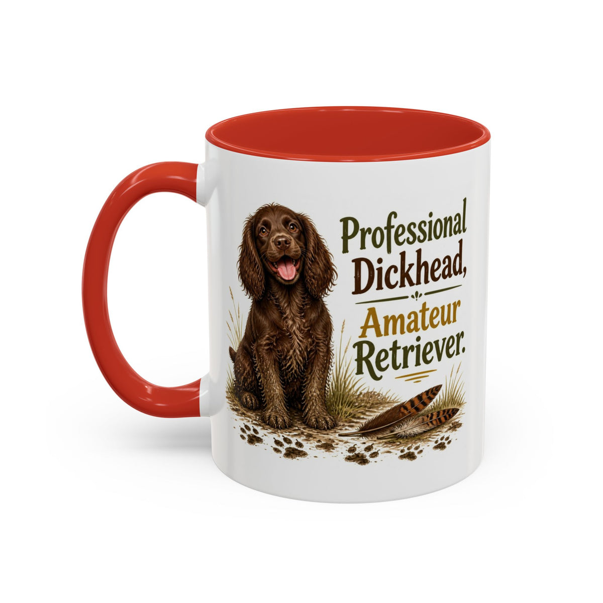 Funny Chocolate Cocker Spaniel Mug - Professional Dickhead, Amateur Retriever, Working Gun Dog Gift, Pheasant Shooting Mug, 11oz