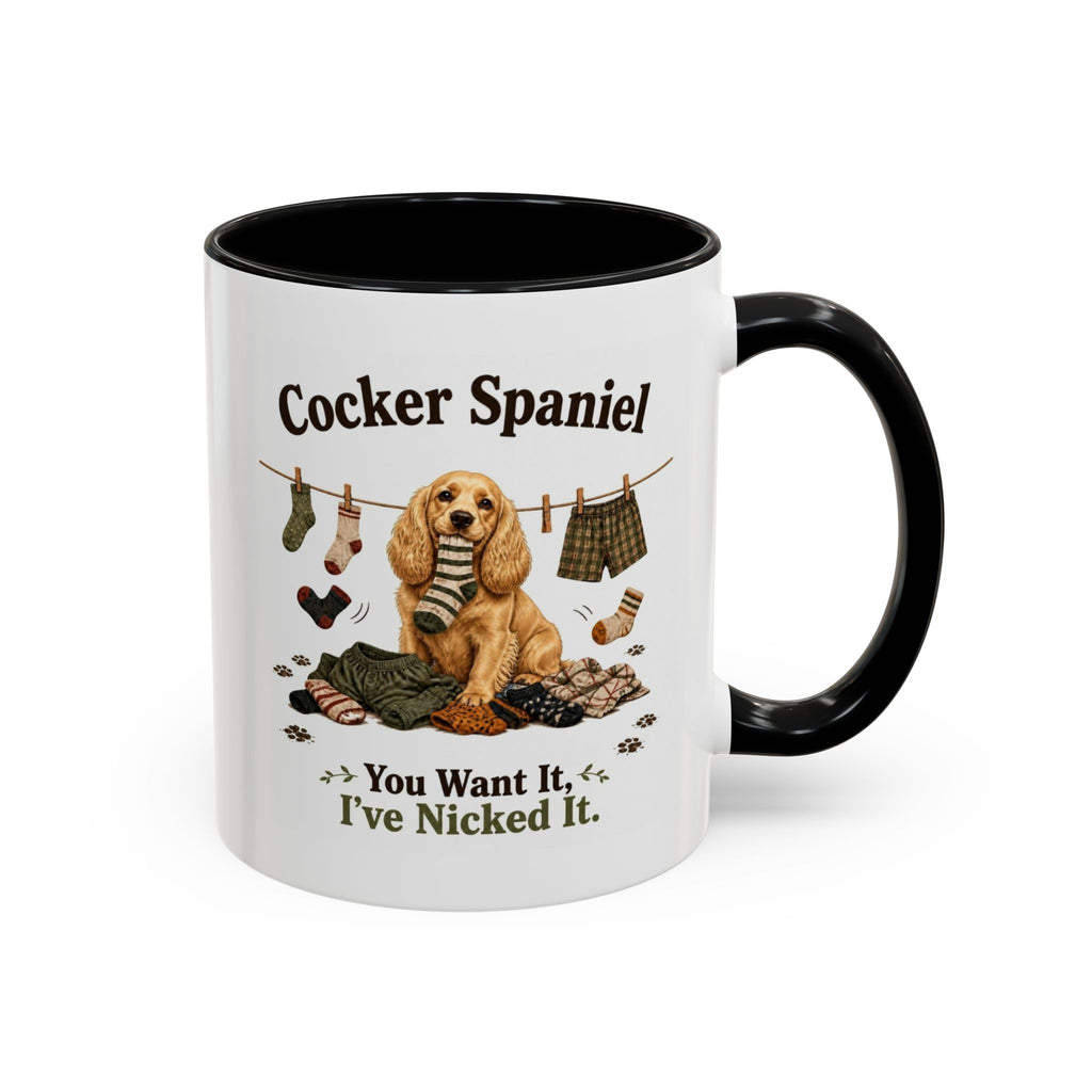 Funny Golden Cocker Spaniel Mug - You Want It, I've Nicked It, Sock Thief Dog, Spaniel Owner Gift, 11oz