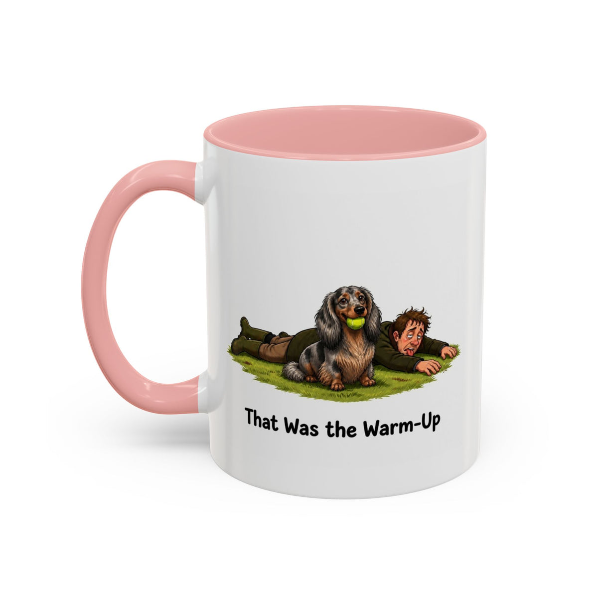 Warm-Up Mug - Mini Long Haired Dachshund - Dapple - Man