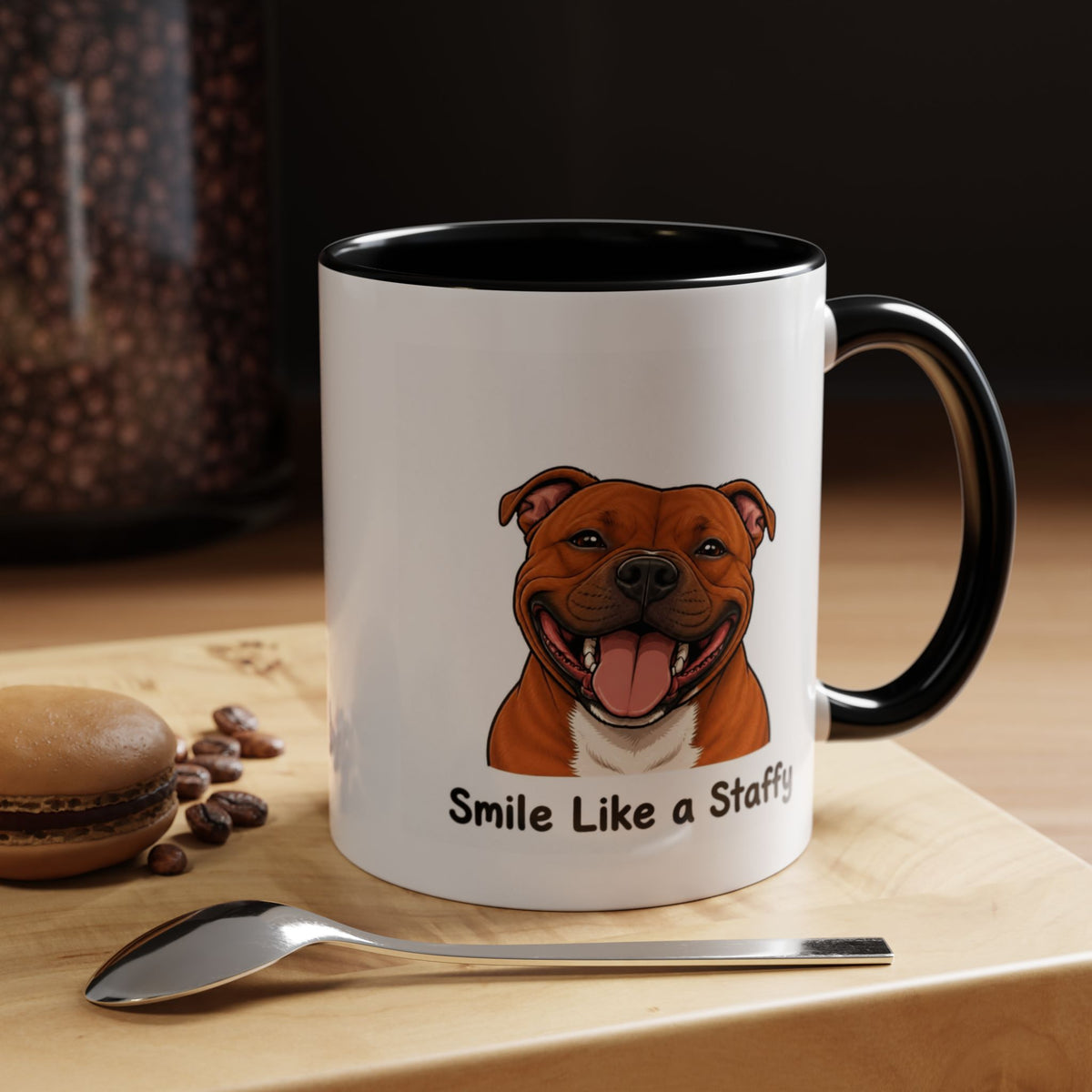Staffy Smile Mug - Staffordshire Bull Terrier - Red