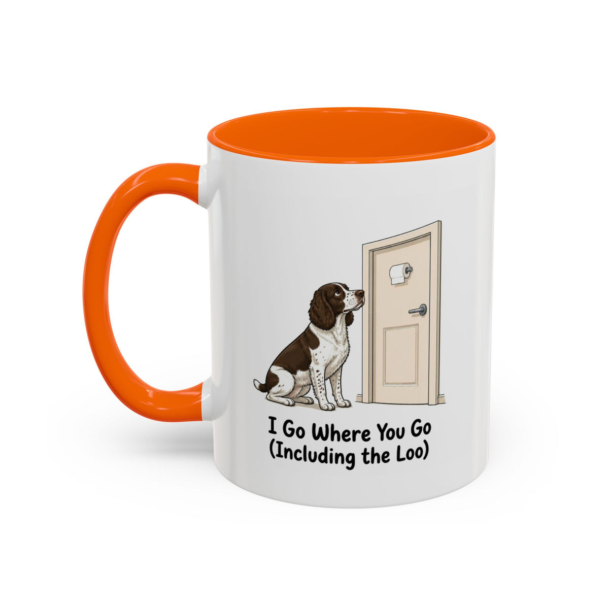 I Go Where You Go Mug - Springer Spaniel - Liver & White