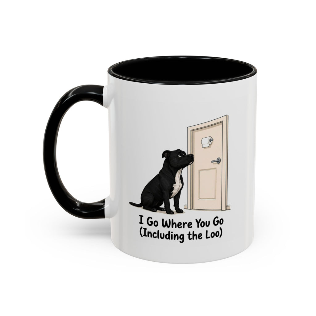 I Go Where You Go Mug - Staffordshire Bull Terrier - Black