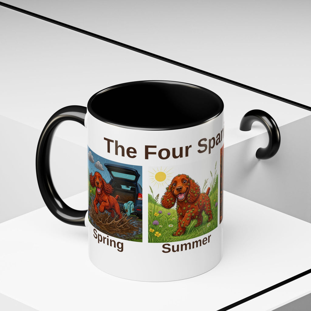Four Spaniel Seasons Mug - Cocker Spaniel - Red