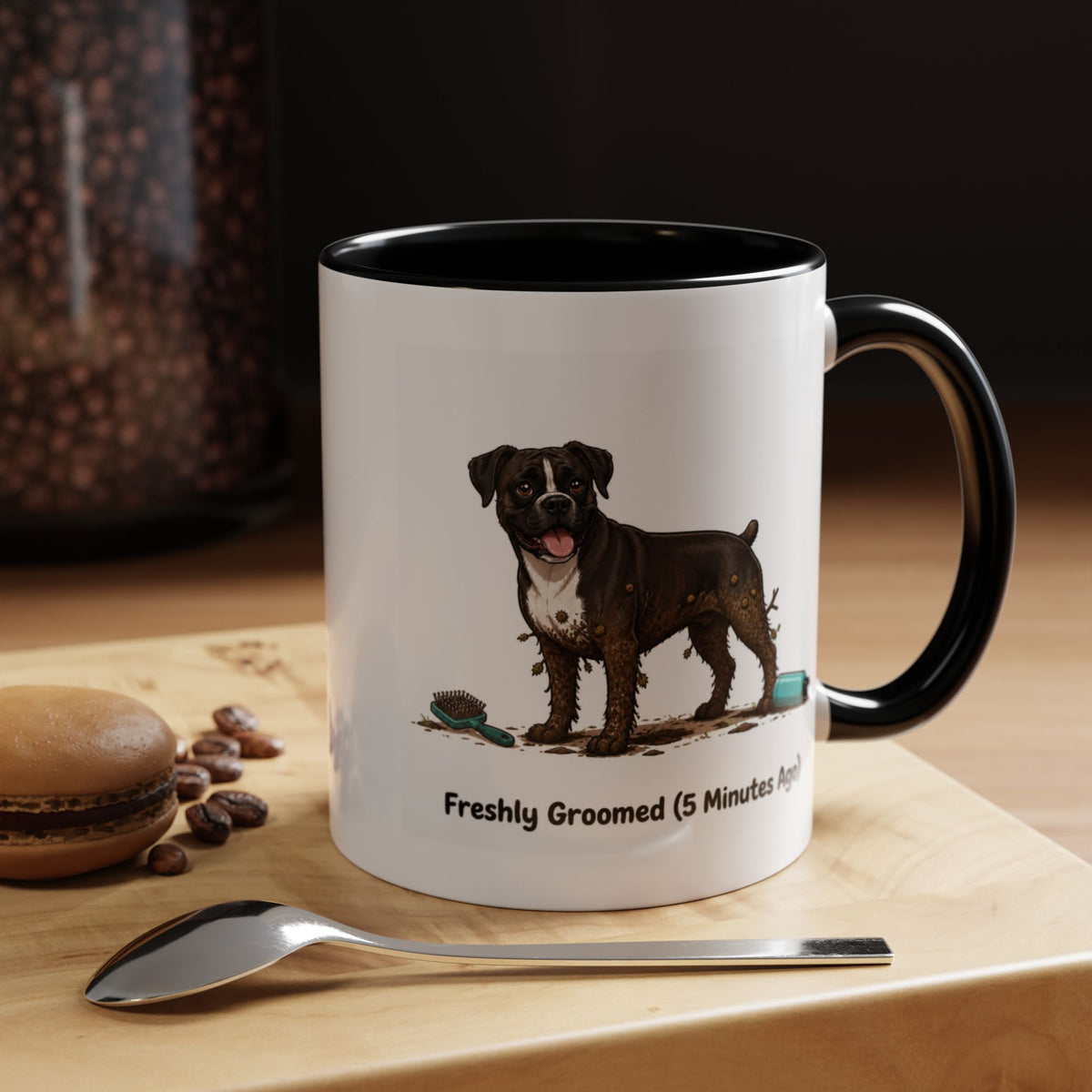 Freshly Groomed Mug - Boxer - Reverse Brindle