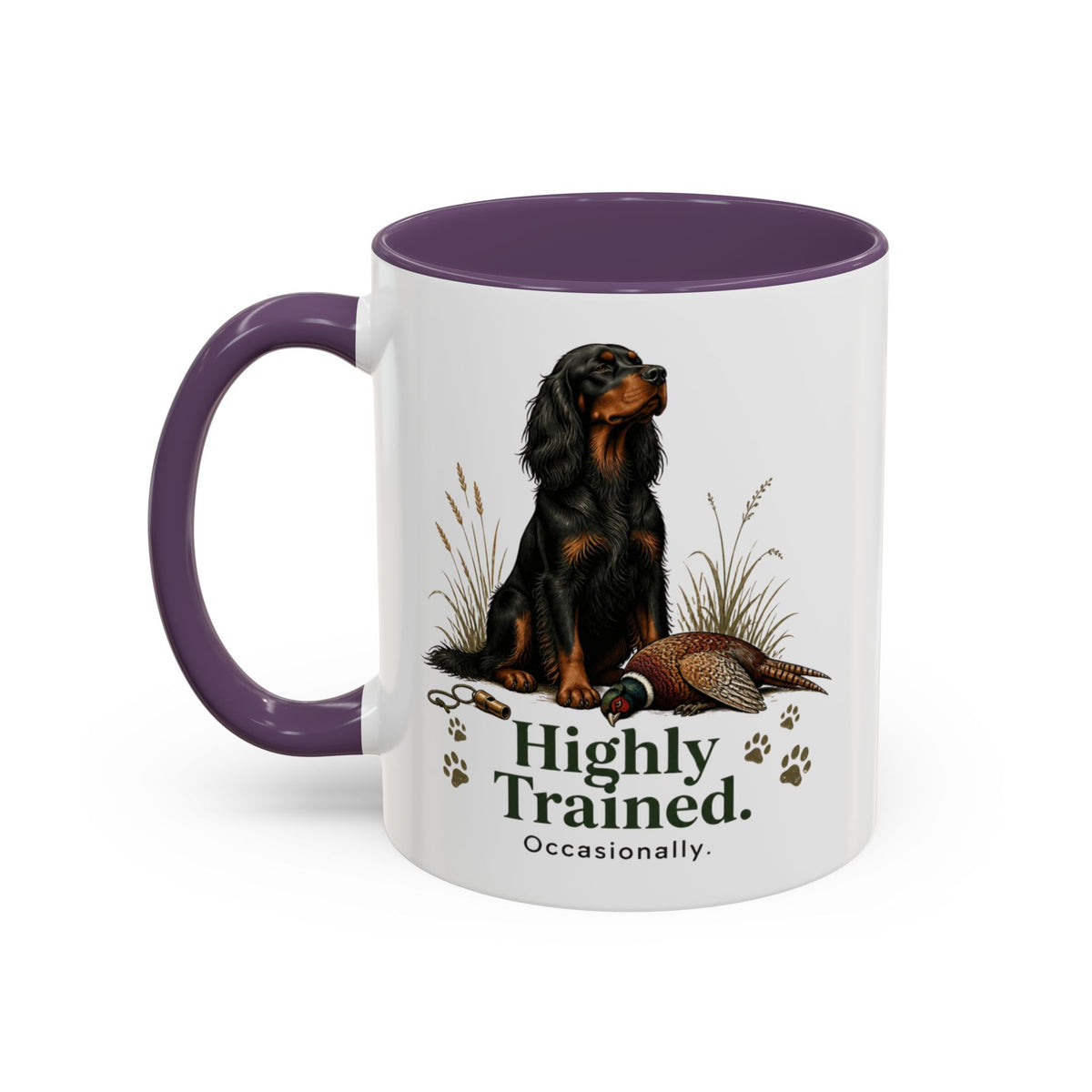 Funny Gordon Setter Mug - Highly Trained Occasionally, Gundog Owner Gift, Shooting Dog Lover Coffee Mug, 11oz