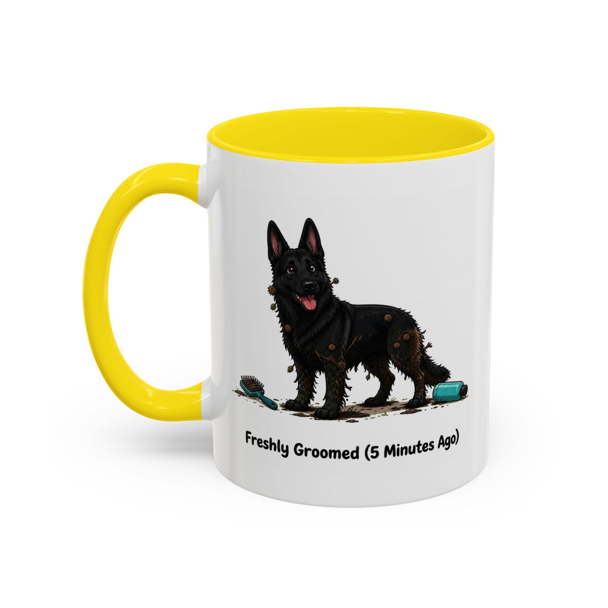 Freshly Groomed Mug - German Shepherd - Black